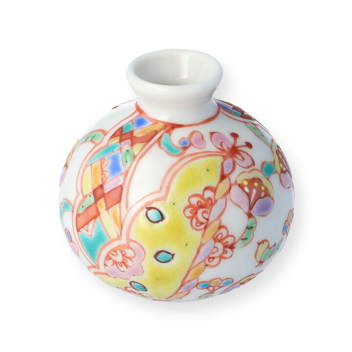 武士の絵 陶器製 花瓶 獅子持ち手付き 九谷焼 【公式通販】