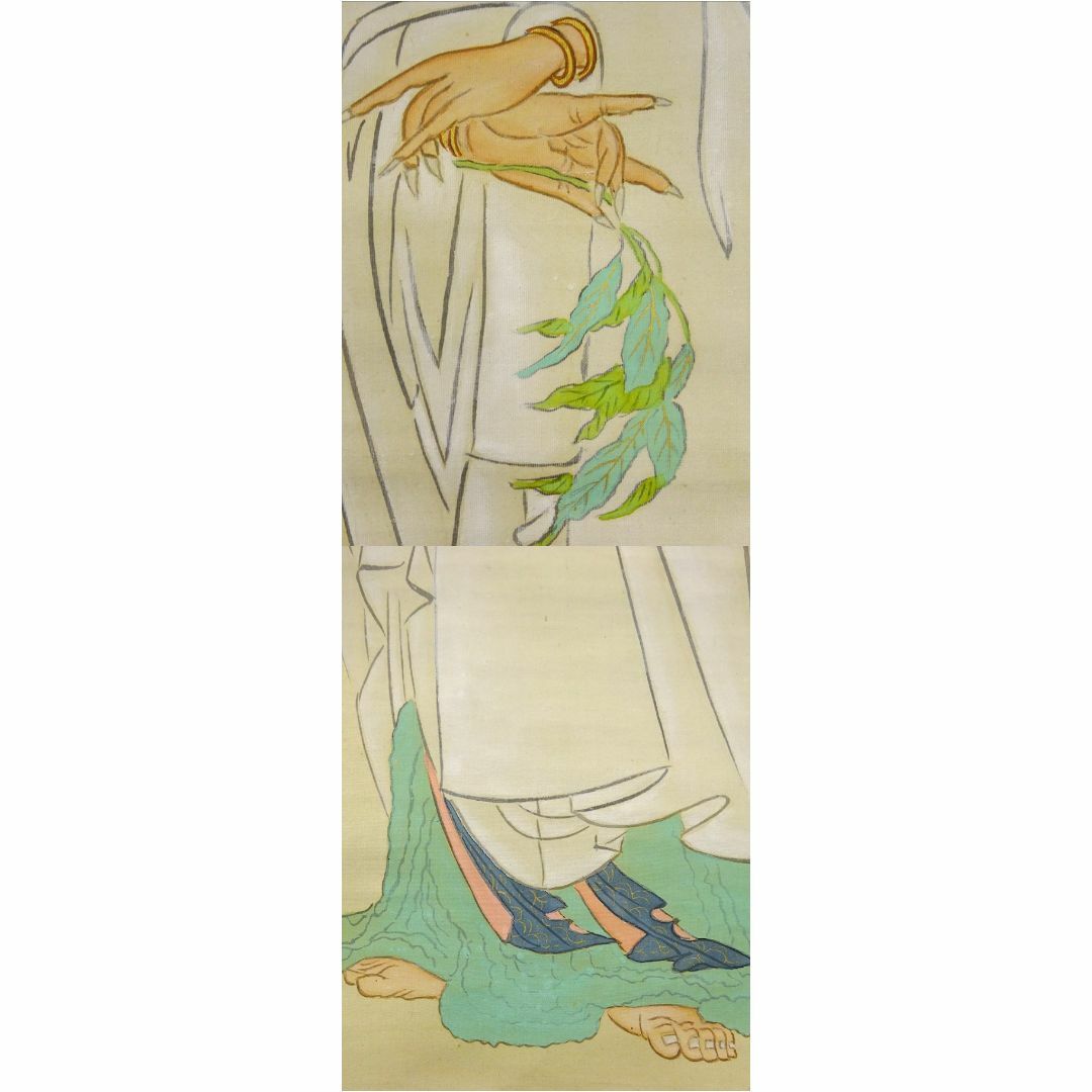 骨董品仏画絹本掛軸肉筆美術品サイズ30*77cm